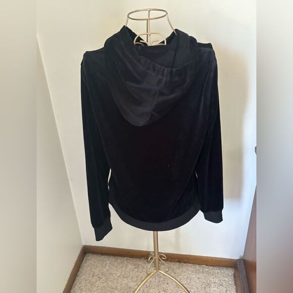 White Mark black velour zip up hoodie with gold zipper L - Picture 12 of 12